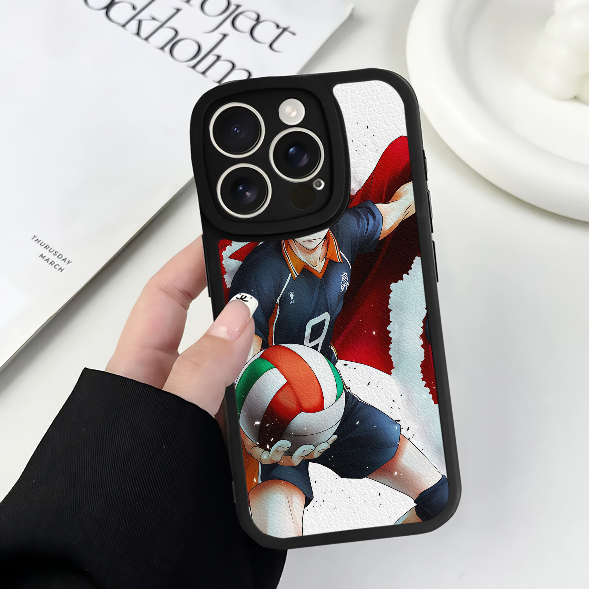 （画像用） ハイキュー!! Haikyu!! 【iPhone 16シリーズ対応】シリコンスマホケース（レザー調） 材質：シリコン